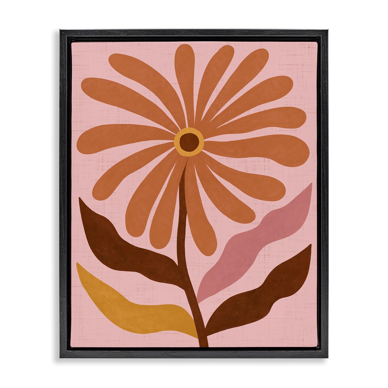 Stupell Industries Boho Retro Flower Bloom Floater Framed Canvas Wall Art Design by Nina Seven